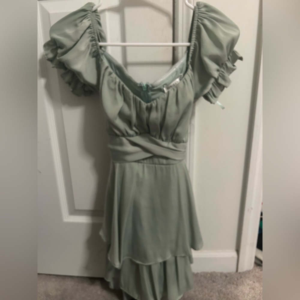 Edite Mode green satin romper size small